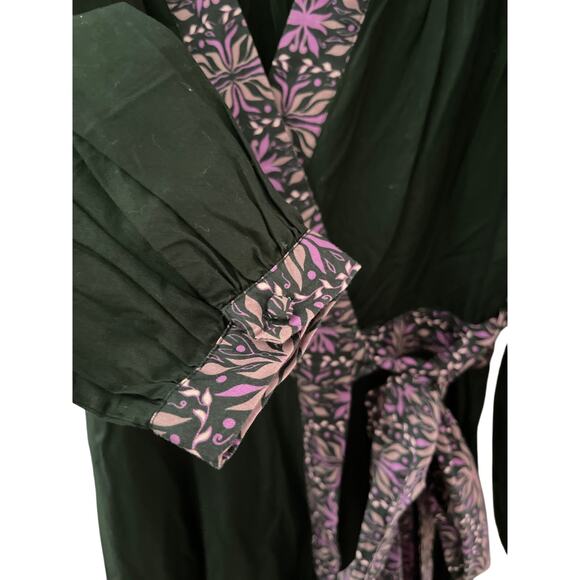Allison New York Madison Full Wrap Black & Purple Maxi‎ Dress Size Medium - Picture 10 of 14
